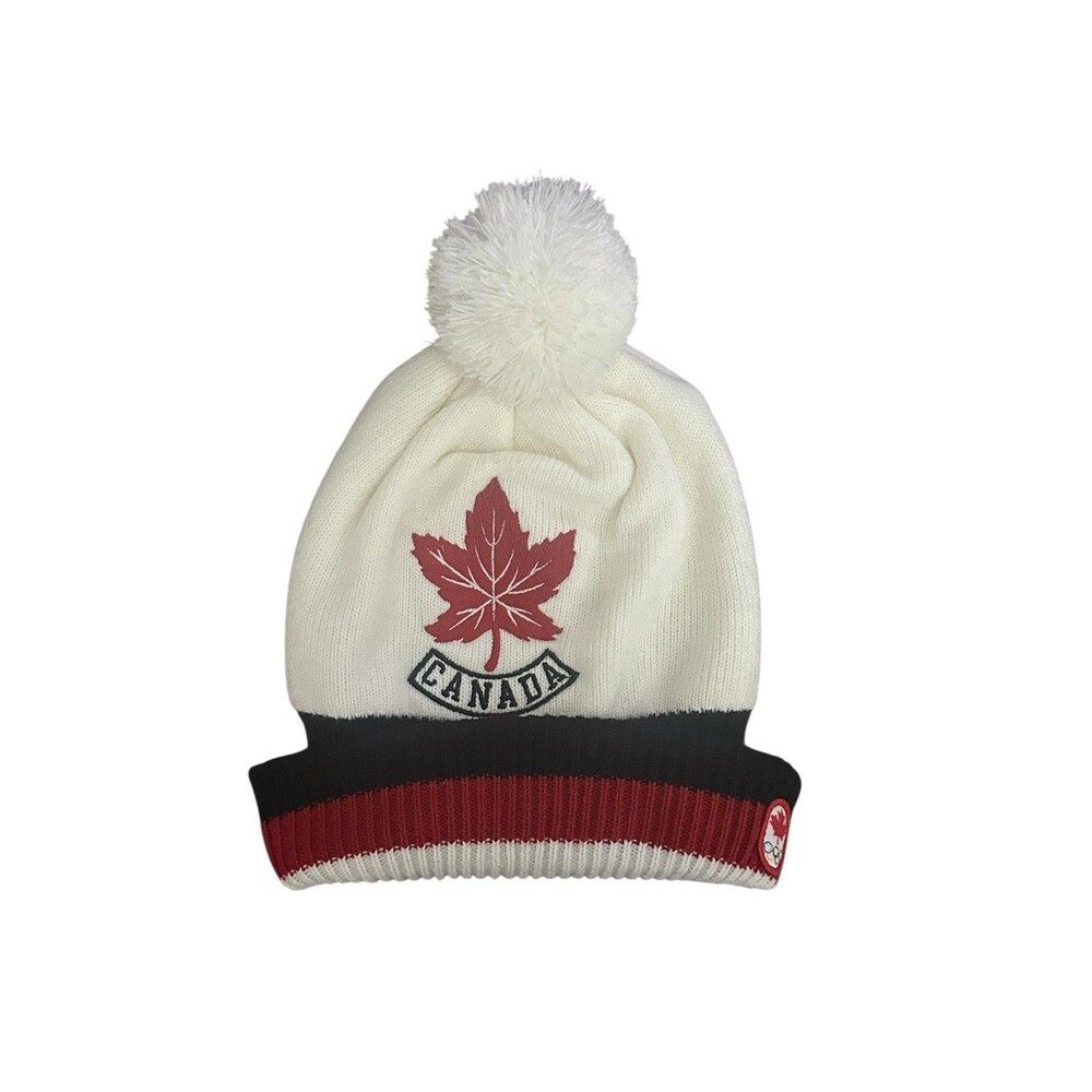 Hudsons Bay Company 2012 Canada Winter Olympics Bobble Hat White Beanie Adult OS